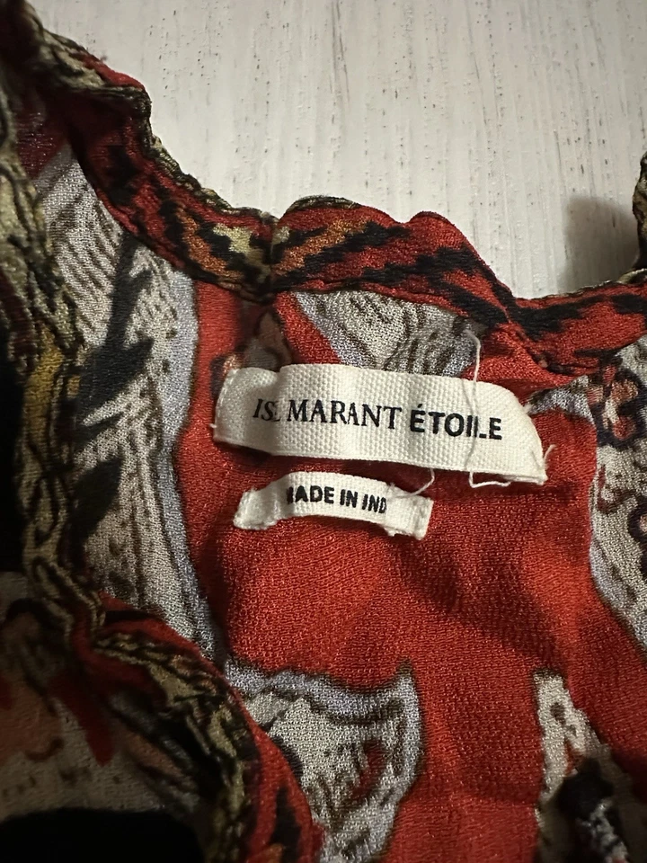 Isabel Marant Etoile Boho Floral Aztec Print Chiffon Jumpsuit Size Small - Image 2 of 4