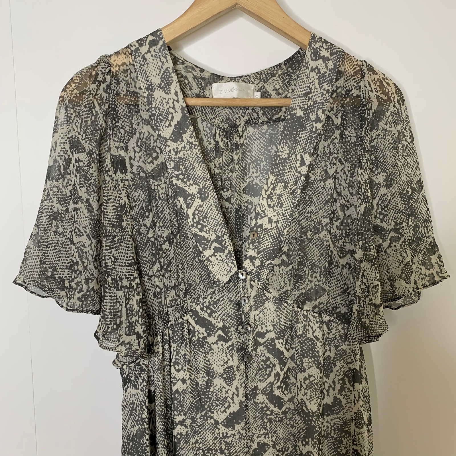 Zimmermann Phython Snake Sheer Silk Jumpsuit Wome… - image 5