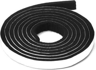 QWORK Filzband Selbstklebend 13mm Breit 5mm Dickes 2m Lang Schwarz Filzgleiter
