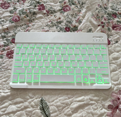 Mini White Illuminated Backlit Keyboard, English QWERTY Standard Layout