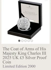 2025 Great Britain King Charles III Coat of Arms 28.28g .925 Silver Proof BOXCOA