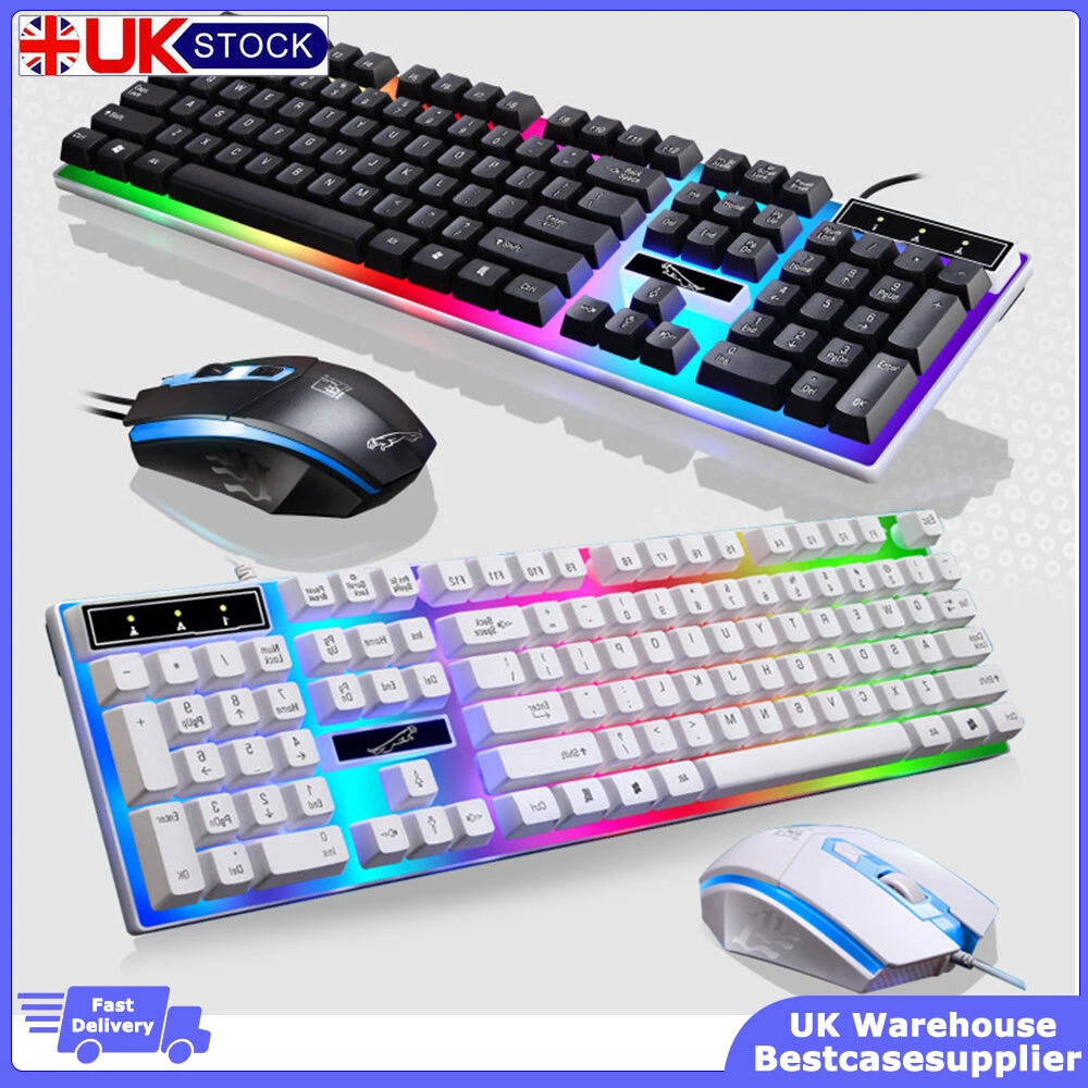 Keyboard And Mouse Ps4 Gaming Keyboard Mouse Set Rainbow Pad LED Wired USB For PC Laptop PS4 Xbox One | eBay