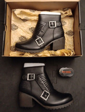NEW Women's 7M Harley Davidson Black Caffrey Heeled Moto Boots New In Box D84552