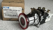 NEW Eaton 10250T1063LRD06-1X Push Pull Operator Momentary 120V Red LED 1NO 1NC