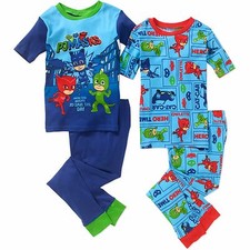 PJ Masks 4 PC Short Sleeve Tight Fit Cotton Pajama Set Boy Size 6