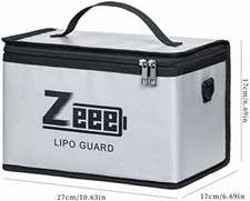 Zeee Lipo Safe Bag Battery Fireproof Bag Large Capacity Storage Guard Battery