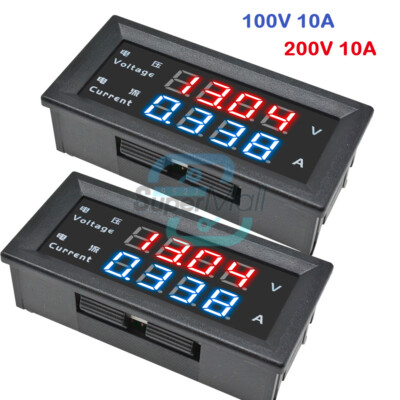 DC 0-100V 0-200V 10A Voltmeter Ammeter Voltage Current Volt Meter Gauge M4430