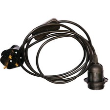 Light Bulb Holder Pendant UK Plug Socket Fitting With Switch Cable Lamp