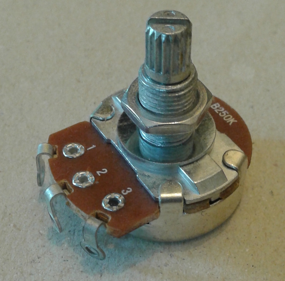 POTENZIOMETRO B250K LINEARE FULL SIZE LONG SHAFT 250KOHM PER CHITARRE ELETTRICHE