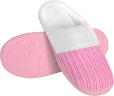 NY Threads Comfy Soft Coral Fleece Memory Foam Indoor/Outdoor Slip-On Slippers W