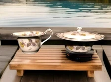 KPM Porcelain China Royal Ivory Germany Autumn Creamer/Sugar Bowl EUC