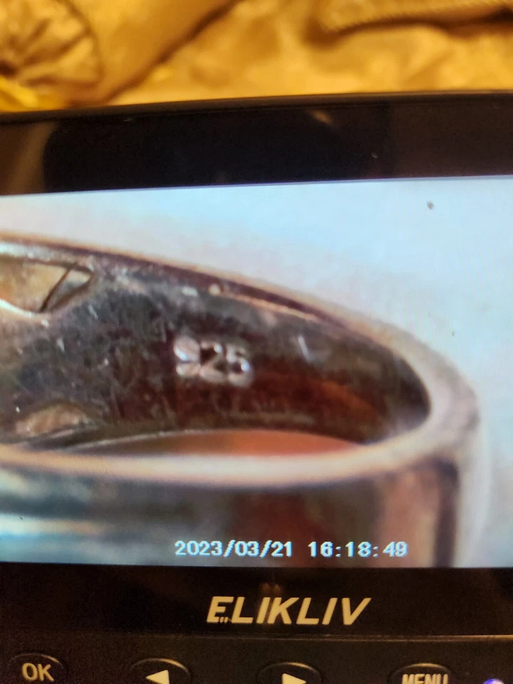 Anillo de diamantes y plata, talla 7 Foto 2 de 3