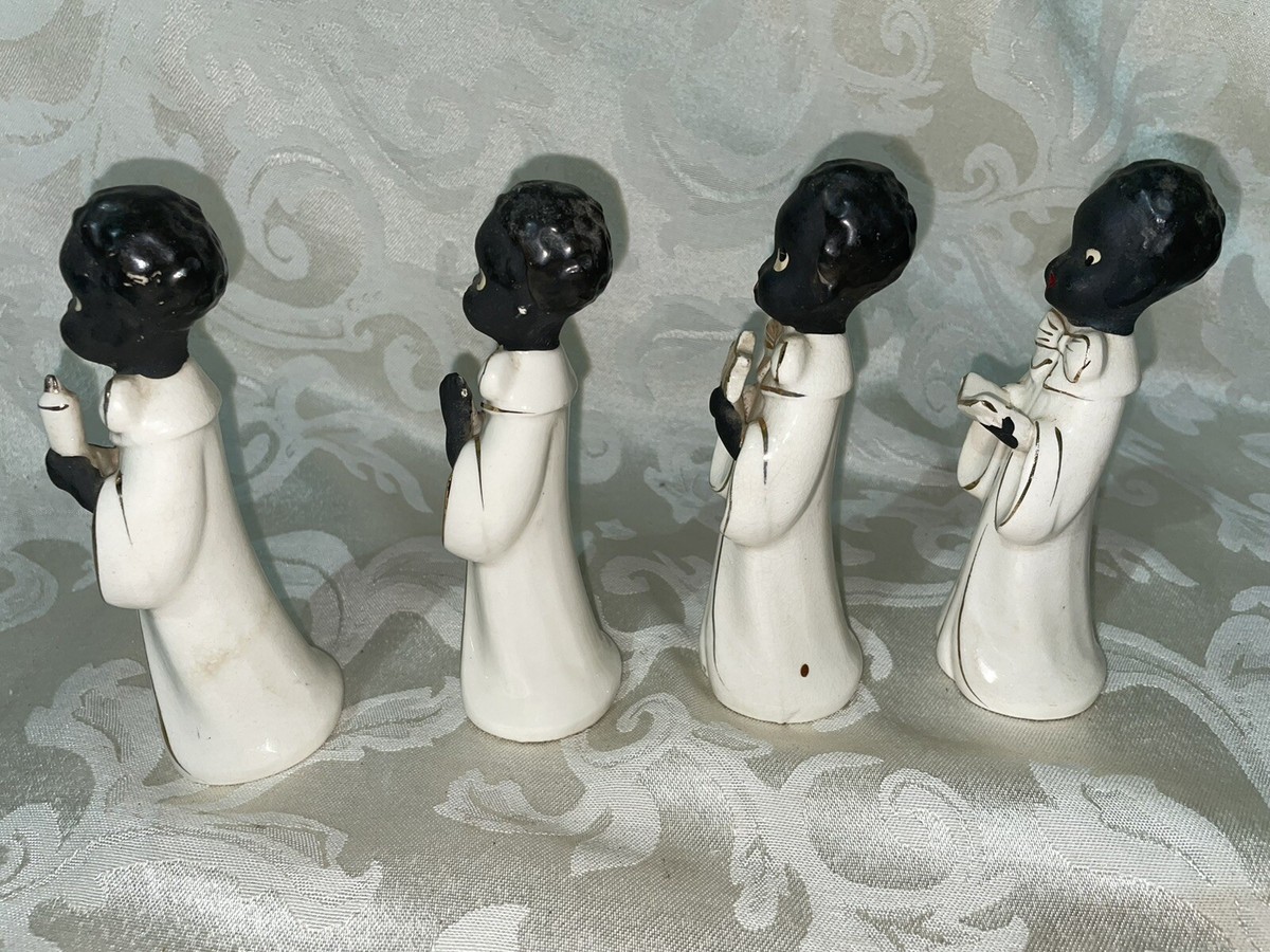 4 LEFTON Altar Choir Boys African American Figurine Japan Nice