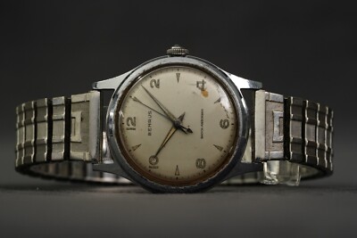 Vintage Benrus 2155 Manual Wind 33mm Mens Stretch Band Wrist Watch