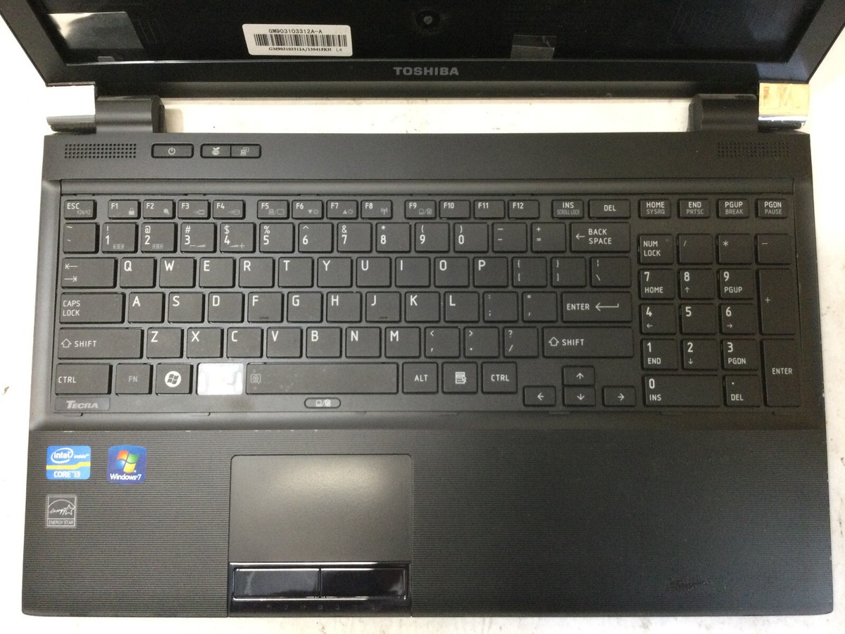 TOSHIBA TECRA R950 - FOR PARTS - MISSING COMPONENTS - INTEL CORE