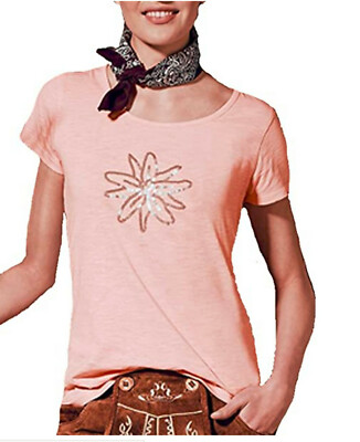 NEW Esmara traditional T-shirt embellished with glittery effect yarn, 100% cotton 