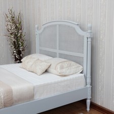 Image of SALE! Clarissa Rattan Bed Frame Light Grey Painted Finish Low footboard B077LG
