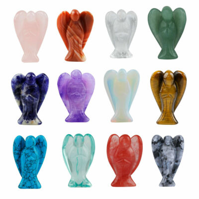 Sculpté Thérapeutique Opale Gemme Paix Poche Ange Ailes Figurine Statue 5.1cm EB - Foto 4