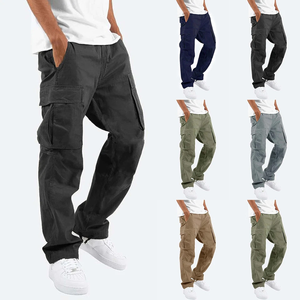 Herren Cargo Jogginghose Sporthose Sweatpants Freizeit Jogger Trainingshose NEU - Bild 1 von 4