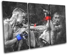 UFC Grunge Nate Diaz Pettis Sports TREBLE CANVAS WALL ART Picture Print