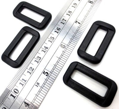 25mm, 1'' Wide Fit Strap Loop Connector For Webbing Strap Durable Black Plastic!