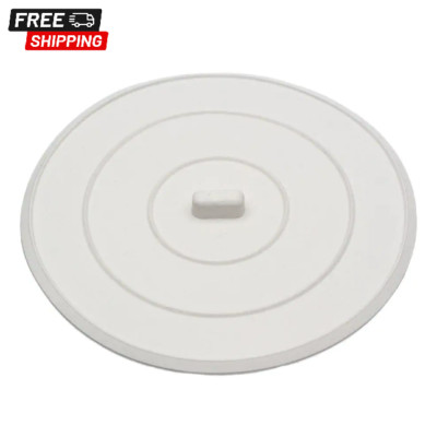 5 in. Flat Suction Sink Stopper in White, Resistant Rubber, Seals Perfectly NEW