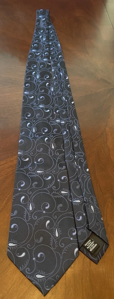 Alfani 蓝色手工制作 100% 真丝男式领带中国制造 — 第 3/4 张图片