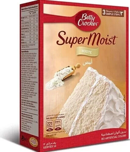 Betty Crocker Super Moist White Cake Mix Rich Taste &No Artificial Colors
