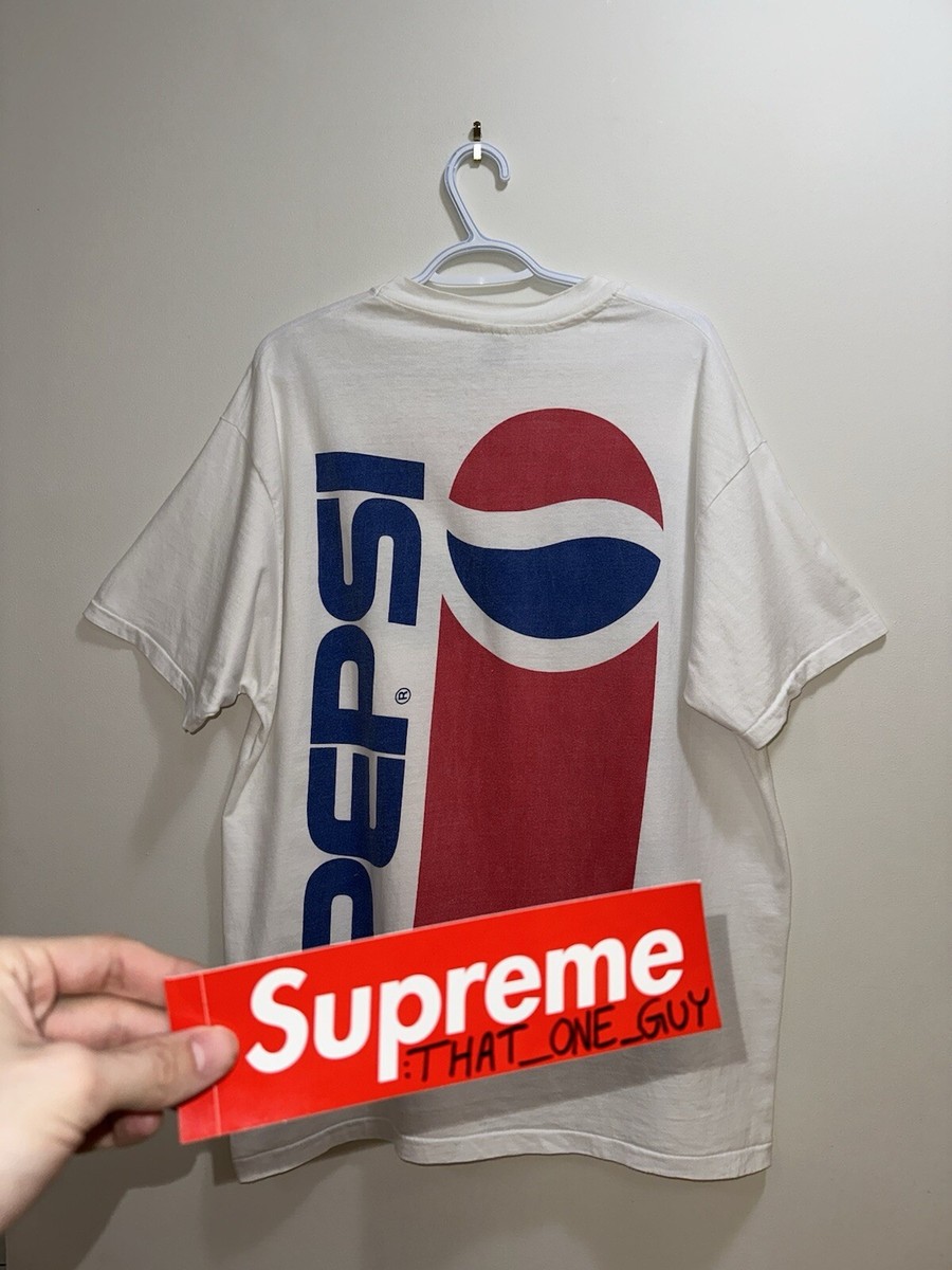Vintage 90s Pepsi All Over Print Promotional T-Shirt XL White