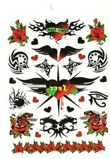 Temporary Body Jewelry Tattoo Once Upon a Time Bodyart Love Heart Pink