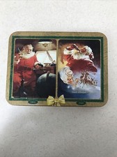 Vintage Coca Cola CHRISTMAS PLAYING CARDS 2 SEALED DECKS 1997  TIN BOX NEW