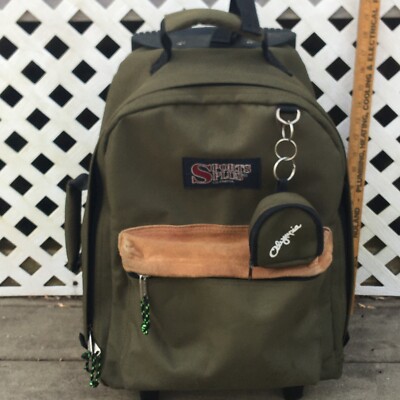 Olympia Green 10L Canvass/Leather Backpack 33.27degree Bin#008-233