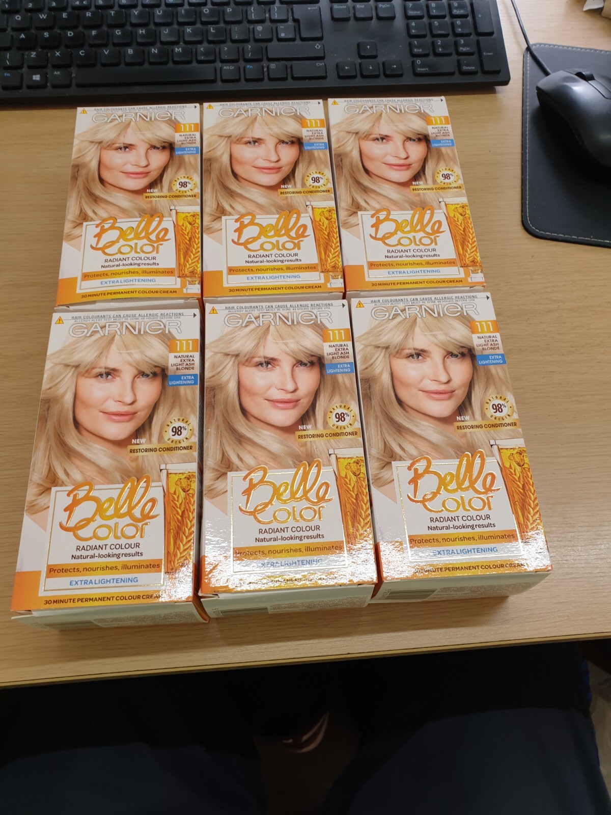 Garnier Belle Color 111 Natural Extra Light Ash Blonde Permanent Hair Dye X6