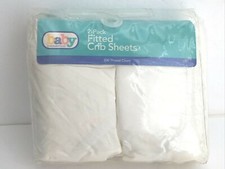 Baby Connection 2 Pack Fitted Knit Crib Sheets 28x52" Cotton Baby Solid White