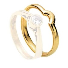 9k, 14k or 18k Gold Wedding Ring to Fit next to Engagement Ring CUSTOM MADE