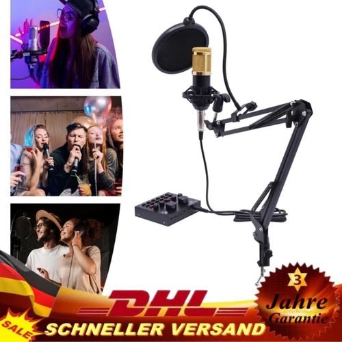 NEW V8 Live Soundkarte Audio Interface Mixer Voice Changer für Live Broadcast DE