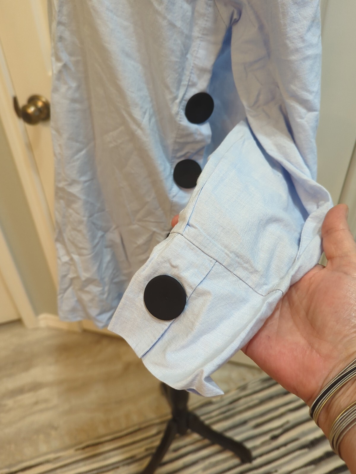 Zara Basic Tunic Long Sleeve Oversized Light Blue… - image 3