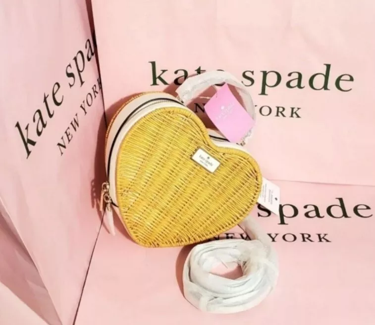 BNWT Kate Spade Loveshack Wicker Heart Crossbody Bag