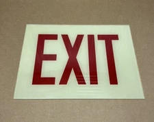 Sure Lites Exit Sign Glass Pane Replacement Vintage Exit 12 X 8,3/4 Yellow