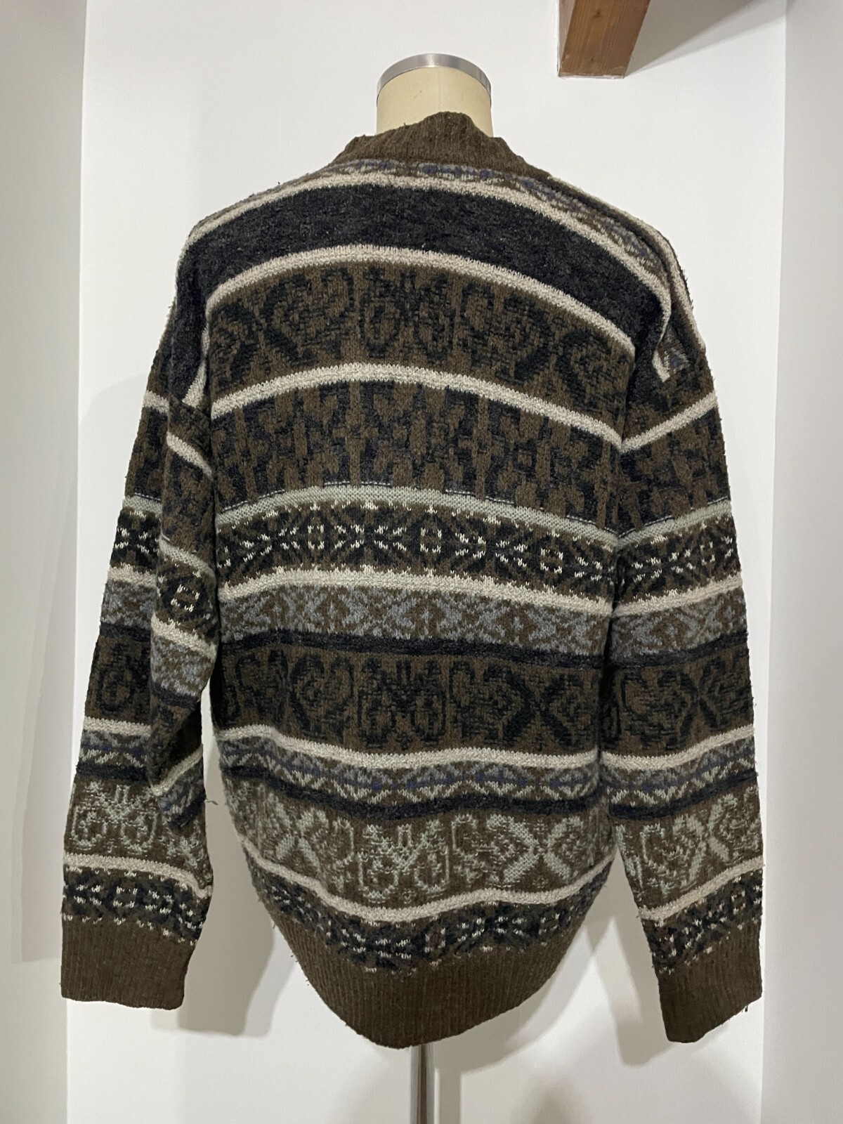 YVES SAINT LAURENT Cardigan Tricot YSL Multicolore Arlecchino Pour Homme
