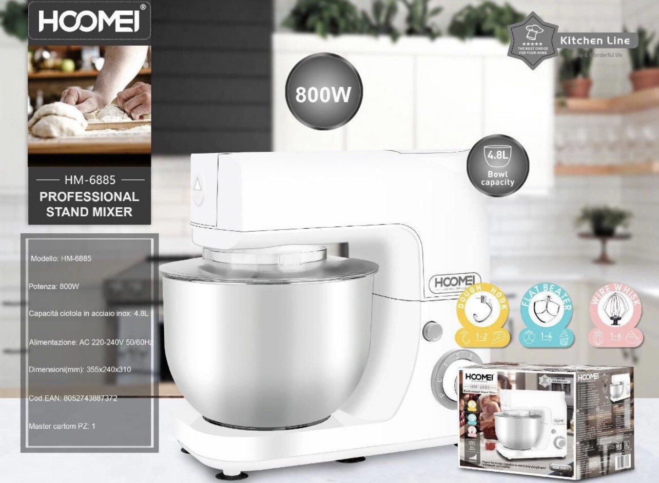 Planetaria HM-6885 800W: L'Impastatrice per Dolci e Pizza Perfetti