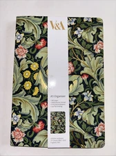 V & A A5 Organizer /Planner Undated England Floral Dearle Gold Trim Art Nouveau