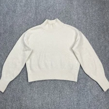 & Other Stories Los Angeles Atelier Mock Neck Sweater Womens XS Wool Blend Ivory