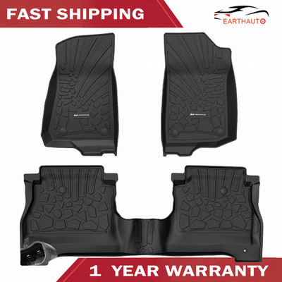 Set 3PC TPE Floor Mats For 2020-26 Jeep Gladiator All Weather Protection Liners