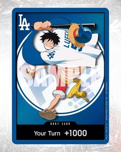 One Piece Night Los Angeles Dodgers Monkey D. Luffy Promo Card Game Sealed