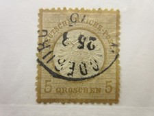 ALEMANIA, Scott: 20, escudo grande, área de bisagra de falla delgada, usada, Lote 31, Cat $27.50