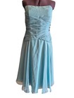 Mori Lee trägerloses hellblaues Chiffon Partykleid Größe 15/16