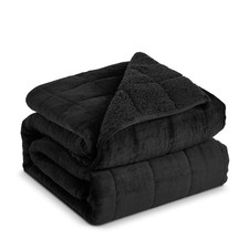 Sherpa Fleece Adult Weighted Blanket, 15 Pounds Dual Sided Soft Plush Blanket...
