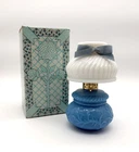 VTG Avon Blue Courting Lamp Bottle w/ Box original Cologne Inside milk glass