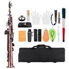 Professional Brass Straight Bb Soprano Saxophone Ni Plated Sax Woodwind HXAS